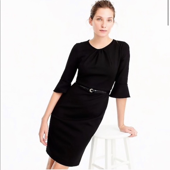 J. Crew Dresses & Skirts - J. CREW Black Ponte Dress with Bell Sleeves